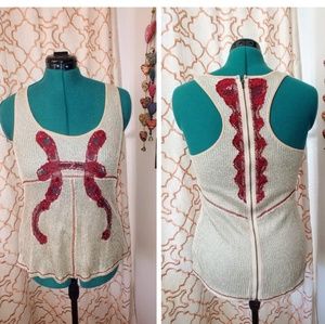 ✨FREE PEOPLE shimmery full zipper back tank✨